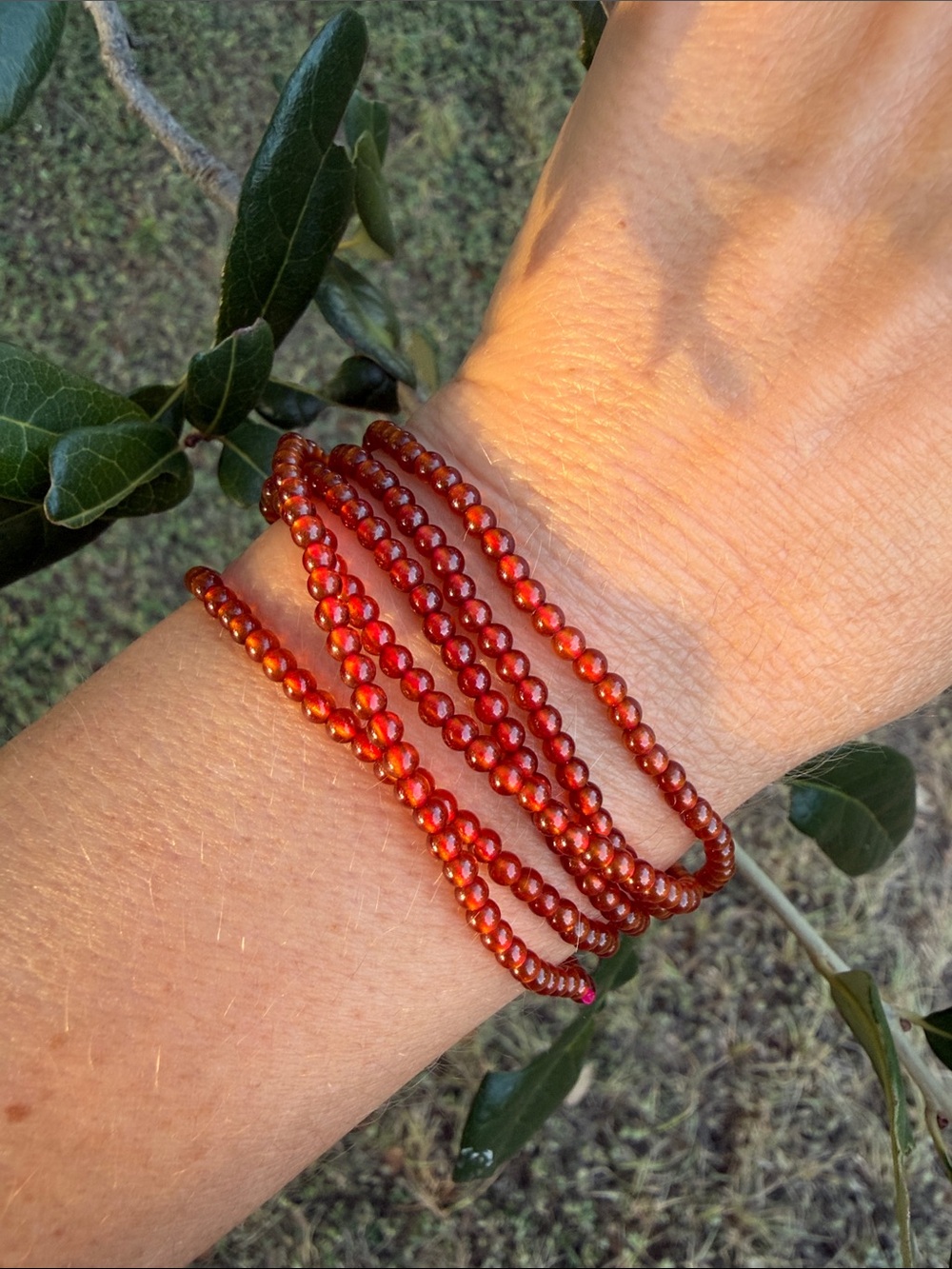 Multi-Strand Garnet Beaded Wrap Bracelet - Picture 4 of 5